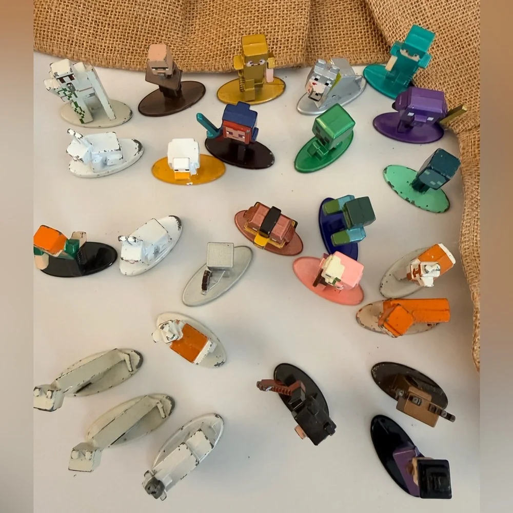 Mojang Minecraft Mini Metal Figures Jada Toys Inc. Lot Of 27 Used People Animals